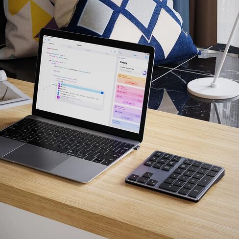 Doohoeek Backlit Bluetooth Numeric Keypad for Laptops and Computers, Number Pads 34 Keys with 7-Color Backlight for MacBook & Windows, Gray in Saudi Arabia