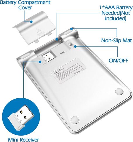 Foloda Wireless Number Pads, Numeric Keypad Numpad 22 Keys Portable 2.4 GHz Financial Accounting Number Keyboard Extensions 10 Key for Laptop, PC, Desktop, Surface Pro, Notebook in Kuwait