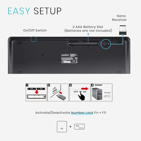 Perixx PERIBOARD-716 Wireless Keyboard with Touchpad, Support Multiple Devices Connection with TV, Tablet and Smartphone, X Type Scissor Keys, Black, US English Layout in Saudi Arabia
