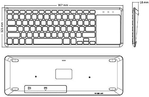 Perixx PERIBOARD-716 Wireless Keyboard with Touchpad, Support Multiple Devices Connection with TV, Tablet and Smartphone, X Type Scissor Keys, Black, US English Layout in Saudi Arabia
