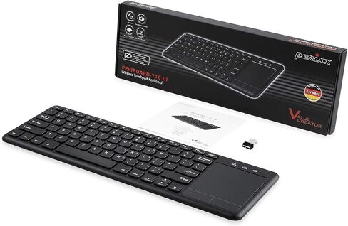 Perixx PERIBOARD-716 Wireless Keyboard with Touchpad, Support Multiple Devices Connection with TV, Tablet and Smartphone, X Type Scissor Keys, Black, US English Layout in Saudi Arabia