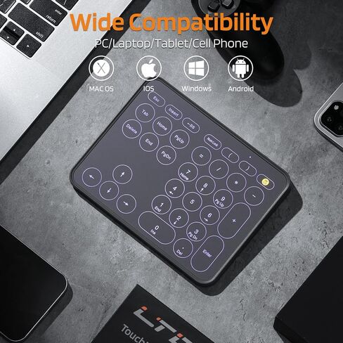 LTC Wired/Wireless Bluetooth Trackpad & Numpad, Portable Built-in Multi-Touch Gesture Numeric Touchpad Mouse for Windows, Computer, Notebook, PC, Laptop, Tablet in Kuwait