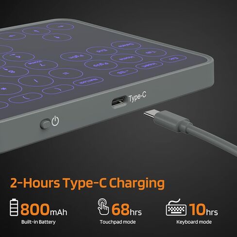 LTC Wired/Wireless Bluetooth Trackpad & Numpad, Portable Built-in Multi-Touch Gesture Numeric Touchpad Mouse for Windows, Computer, Notebook, PC, Laptop, Tablet in Kuwait