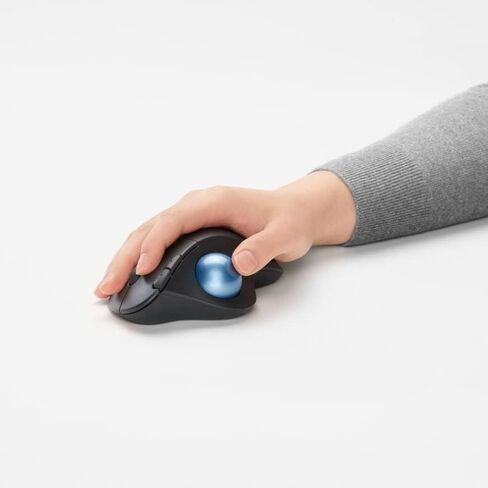 Logitech Ergo M575 Wireless Trackball Mouse - Easy Thumb Control, Precision and Smooth Tracking, Ergonomic Comfort Design, for Windows, PC and Mac with Bluetooth and USB Capabilities (Black) in Saudi Arabia