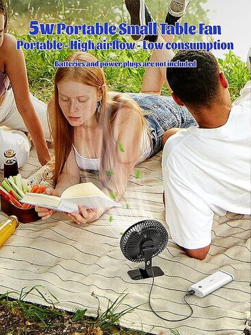 Svinkal USB Desk Fan, Portable Office Mini Fan Quiet, USB Powered, 4 speed, 1.5m Cable, 90° Adjustment Travel Fan, Aluminum Alloy Bracket, 7inch Desktop Fan for Office, Home, Dormitory. in Saudi Arabia