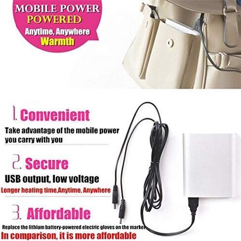 قفازات تدفئة USB للنساء والرجال من قطعتين من قفازات تدفئة الأيدي الشتوية الدافئة للكمبيوتر المحمول، الأيدي الحياكة كاملة ونصف تسخين بدون أصابع تصميم قابل للغسل in Saudi Arabia