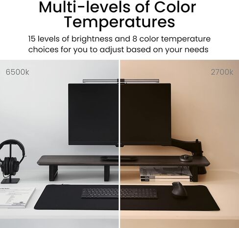 BenQ ScreenBar Lite E-Reading Monitor Laptop Light,LED Laptop Lamp with Auto-Dimming and Hue Adjustment, laptop keyboard light, Matte Black, USB lamp for laptop in Saudi Arabia