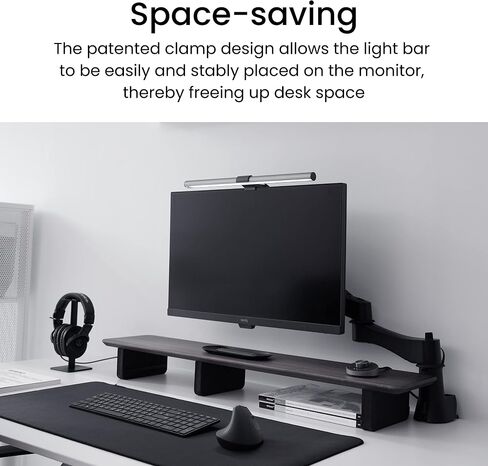 BenQ ScreenBar Lite E-Reading Monitor Laptop Light,LED Laptop Lamp with Auto-Dimming and Hue Adjustment, laptop keyboard light, Matte Black, USB lamp for laptop in Saudi Arabia