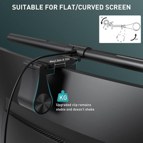 Quntis Computer Monitor Lamp, Screen Monitor Light Bar for Eye Caring, USB Reading LED Task Lamp with Auto-Dimming, Dimmable Light Bar, Touch Control, No Glare Space Saving Home Office Desk Lamps in Kuwait