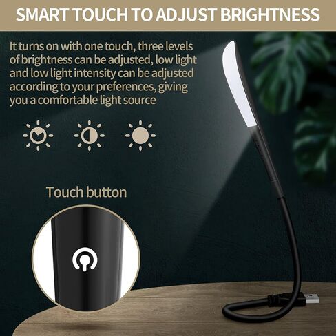 Zonon 4 Pcs Temperature LED USB Laptop Light with LEDs Beads, Touch Switch and Flexible Bendable for Keyboard Notebook Laptop, Desktop, PC and Computer (14 LEDs Beads) in Saudi Arabia