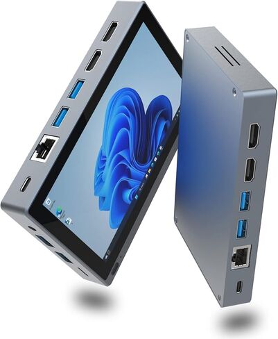 HIGOLEPC Mini PC Windows 11 PRO, Intel Celeron J4125 Mini Computer, 8GB DDR4 128GB EMMC Mini Desktop Computer with IPS Screen, WiFi 6.0, BT5.2, Gigabit Ethernet in Kuwait