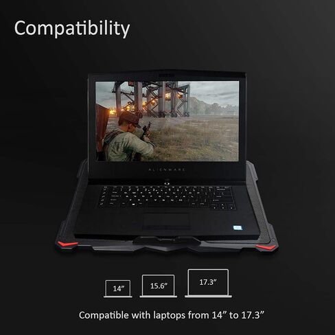 AICHESON Laptop Cooling Pad 5 Fans Up to 17.3 Inch Heavy Notebook Cooler, Blue LED Lights, 2 USB Ports, S035, Blue-5fans in Kuwait