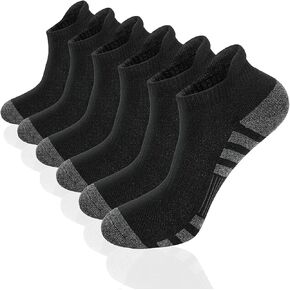 Airacker Ankle Athletic Running Socks Cushioned Breathable Low Cut Sports Tab Socks for Men and Women (6 Pairs)