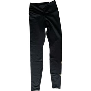 Nike One Leggings Womens Icon Clash Black Gold Glitter Mid-Rise DM1608-010 in Saudi Arabia