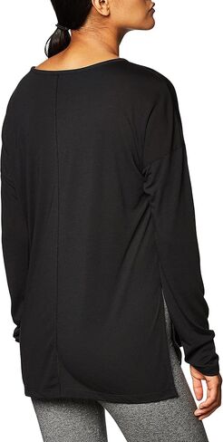 Nike Yoga Layer Long Sleeve Top Black/Dark Smoke Grey Size Large in Saudi Arabia