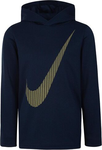 Nike Children's Apparel Boys' Toddler Long Sleeve Hooded T-Shirt, Obsidian/Amarillo, 2T in Saudi Arabia