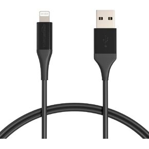 Amazon Basics Apple MFi Certified USB-A to Lightning Charger Cable for iPhone iPad, Heavy-Duty Fast-Charge, 10ft, Black in Saudi Arabia