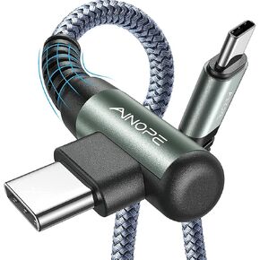 AINOPE USB C to USB C Cable (60W 2Pack 6.6ft) C to C Cable Fast Charging | Type C Charger Fast Charging, Right Angle for Charging While Gaming & Lying Down Fit for iPhone 17 Pro Samsung iPad MacBook in Saudi Arabia