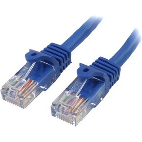 StarTech.com Cat5e Ethernet Cable12 ft - Blue - Patch Cable - Snagless Cat5e Cable - Network Cable - Ethernet Cord - Cat 5e Cable - 12ft