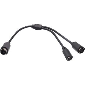 zdyCGTime PS 2 Splitter 6 pin Mini Din Male Plug to 2 x Female مآخذ كابل الماوس / لوحة المفاتيح Y Splitter Cable - PS / 1 (M) إلى PS / 2 (F) (30 سم / 1 قدم) (6 دبابيس)