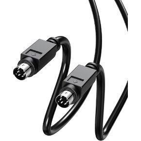 JUXINICE Copper Wires PS/2 Male to Female Extension Cable, Mini Din 6 pin Cable for Computer PC Keyboard/Mouse/KVM & More 10ft in Black