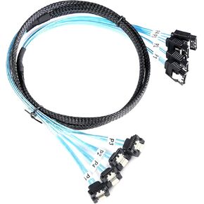 ADCAUDX SATA-III Cable:1M 6Pcs/Set 90-Degree SATA Right-Angle Cable Long in Kuwait