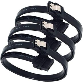 ELifeApply SATA III Cables SATA III 6.0 Gbps with Locking Latch 7pin Female to Female Data Cable with Locking Latch Compatible for SATA HDD, SSD, CD Driver, CD Writer-18-inch (3 Pack)