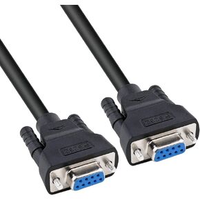 DTECH 1.5 ft Straight Through Serial DB9 Cable Female to Female 9 Pin COM Port Cord for Data Communication (0.5 Meter, Black) in Saudi Arabia