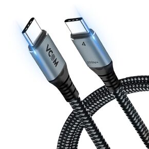 كابل VCOM USB 4 لكابل Thunderbolt 4 بطول 4 أقدام، وكابل 100 واط مع بيانات 40 جيجابت في الثانية و8K@30 هرتز 5K@60 هرتز أو فيديو مزدوج 4K، متوافق مع كابل Thunderbolt 3/4 وUSB-C، لأجهزة MacBooks وHub وDocking والمزيد