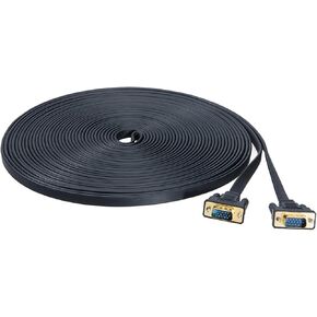 DTECH Flat Thin Extra Long VGA Cable 100 ft 15 Pin Male to Male Computer Monitor Cord HD15 Connector 1080p High Resolution (31 Meter, Black) in Kuwait