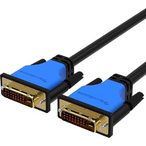 كابل شاشة BlueRigger DVI إلى DVI (3FT، 24+1 وصلة مزدوجة، كابل فيديو رقمي، ذكر إلى ذكر) - للألعاب، DVD، أجهزة الكمبيوتر المحمولة، HDTV وجهاز العرض