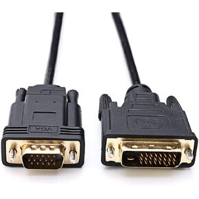 كابل PeoTRIOL DVI إلى VGA، كابل شاشة كمبيوتر DVI-D إلى VGA ذكر، محول VGA DVI 24 1 إلى D-SUB 15 دبوس، محول سلك DVI ذكر إلى VGA لشاشة HDTV وجهاز عرض الكمبيوتر - 6 أقدام in Kuwait