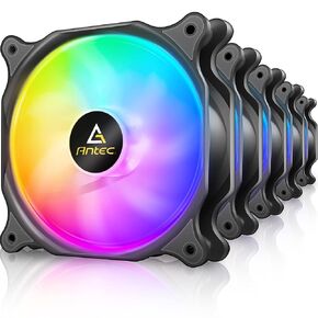 مروحة حافظة Antec مقاس 120 مم، مراوح حافظة RGB، 5 عبوات من مراوح RGB، مروحة كمبيوتر شخصي، 4-PIN RGB، سلسلة F12 5 حزم in Kuwait