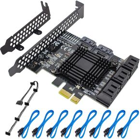 PCI-E X1 to SATA 3.0 Controller Card, 4-Port SATA III 6Gbps Expansion Cards, Supports PCI-Express (1X 4X 8X 16X) Slot, Support SSD and HDD, for Windows10/7/8/XP/Vista/linux in Saudi Arabia