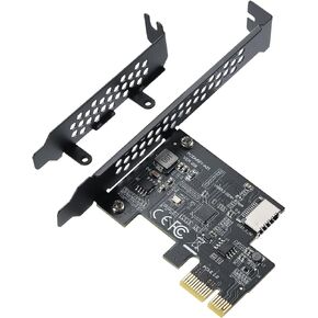 PCI-E 1X to USB3.1 A-Key Gen2 Front Type-C Expansion Card,10Gbps Type-E Internal 20-pin Front Panel Connector Riser Card,PCI Express 3.0 X1 Adapter for Desktop PCs (ASM3142)