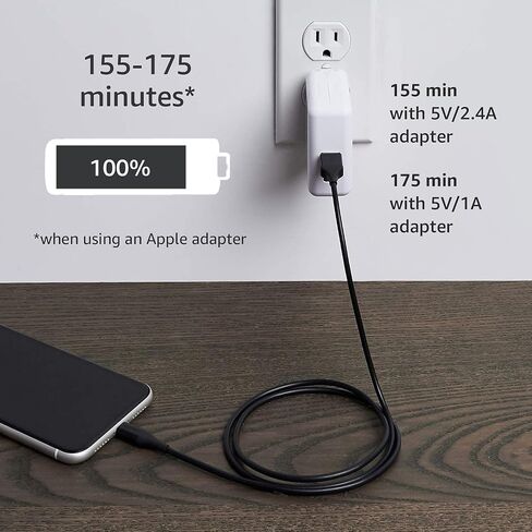 Amazon Basics Apple MFi Certified USB-A to Lightning Charger Cable for iPhone iPad, Heavy-Duty Fast-Charge, 10ft, Black in Kuwait
