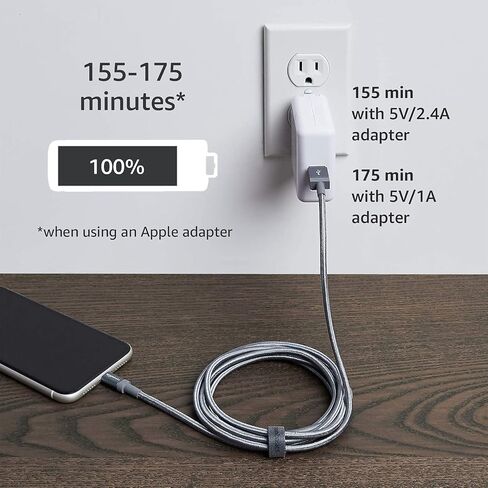 Amazon Basics USB-A to Lightning Cable, Apple MFi Certified, Nylon Braided Cord, Fast Charger for iPhone 14 13 12 11 X Xs Pro, Pro Max, Plus, iPad, 6 Foot, Dark Gray in Kuwait