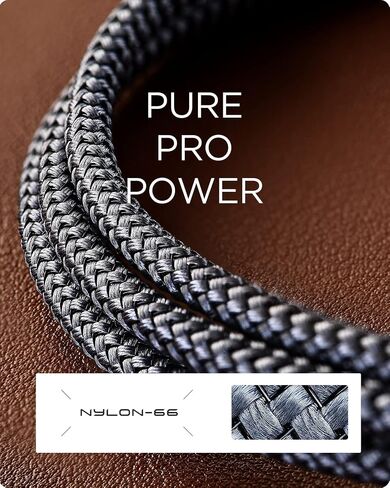 AINOPE Short USB C to USB C Cable 1.5FT 1 Pack 60W Fast Charging Nylon Braided Type C Cable for iPhone 15 Pro Max Plus Samsung Power Bank Travel Essentials in Saudi Arabia