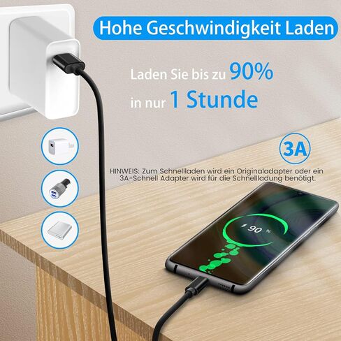 كابل USB A إلى USB C 3.1/3.2 Gen 2 لنقل البيانات بسرعة 10 جيجابت في الثانية، كابل USB C SSD قصير مع شحن سريع 60 وات QC 3.0، كابل احتياطي لهاتف Samsung T7، SanDisk Extreme Portable SSD، Crucial X8، WD، والمزيد - 0.5 قدم in Kuwait