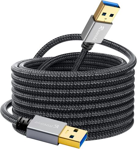 USB to USB Cable 3 ft, USB 3.0 Male to Male Braided Cord, 5Gbps Data Transfer, Compatible with Hard Drive, Cooling Pad, DVD (Not PC-to-PC) in Kuwait