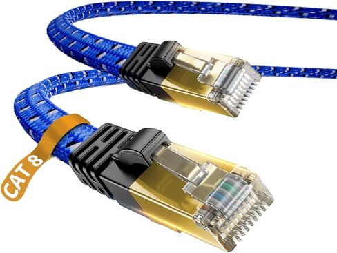 كابل إيثرنت DanYee بطول 10 أقدام Cat 8، كابل شبكة عالي السرعة مع موصلات RJ45 للطابعة وجهاز التوجيه ووحدة التحكم في الألعاب in Kuwait