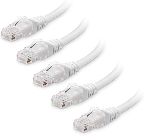 كابل ماترز 10 جيجابت في الثانية 5 حزم كابل إيثرنت قصير بدون متاعب بطول 1 قدم (كابل Cat 6، كابل Cat6، كابل الإنترنت، كابل الشبكة) باللون الأبيض in Kuwait