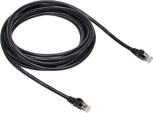 كابل توصيل إيثرنت RJ45 Cat 6 من Amazon Basics، كابل عالي السرعة 10 جيجابت في الثانية، 250 ميجاهرتز، بدون مشبك، 15 قدم، أسود in Kuwait