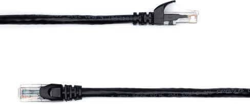 كابل توصيل إيثرنت RJ45 Cat 6 من Amazon Basics، كابل عالي السرعة 10 جيجابت في الثانية، 250 ميجاهرتز، بدون مشبك، 15 قدم، أسود in Kuwait
