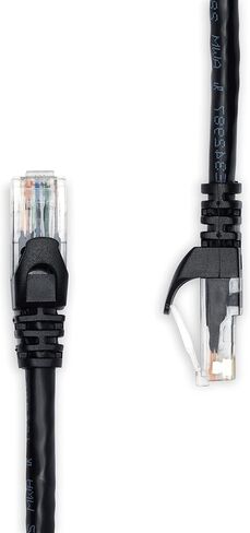 كابل توصيل إيثرنت RJ45 Cat 6 من Amazon Basics، كابل عالي السرعة 10 جيجابت في الثانية، 250 ميجاهرتز، بدون مشبك، 15 قدم، أسود in Kuwait