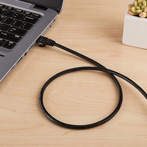 كابل توصيل إيثرنت RJ45 Cat 6 من Amazon Basics، كابل عالي السرعة 10 جيجابت في الثانية، 250 ميجاهرتز، بدون مشبك، 15 قدم، أسود in Kuwait