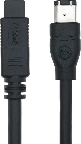 Buliter IEEE 1394 Firewire High Speed 1394B 9 Pin Male to 6 Pin Male 800 to 400 Cable, (6FT, Black) in Saudi Arabia