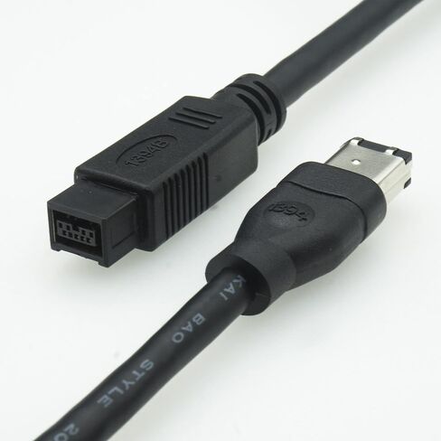 Buliter IEEE 1394 Firewire High Speed 1394B 9 Pin Male to 6 Pin Male 800 to 400 Cable, (6FT, Black) in Saudi Arabia