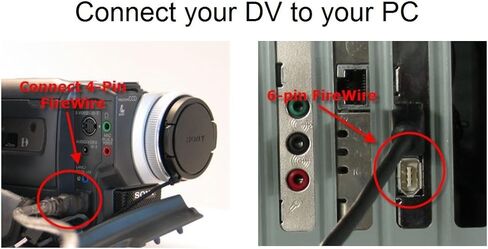 Bizlander Firewire DV Cable 4 Pin to 6 Pin for Canon GL1 and GL2 Mini DV Camcorder and Canon ZR Series Camcorders in Kuwait