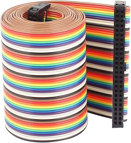 uxcell Rainbow IDC Flat Ribbon Cable Connector, F/F, 50P, 50 Way, 1.28 M, 4.2', 2.54 mm Pitch in Saudi Arabia